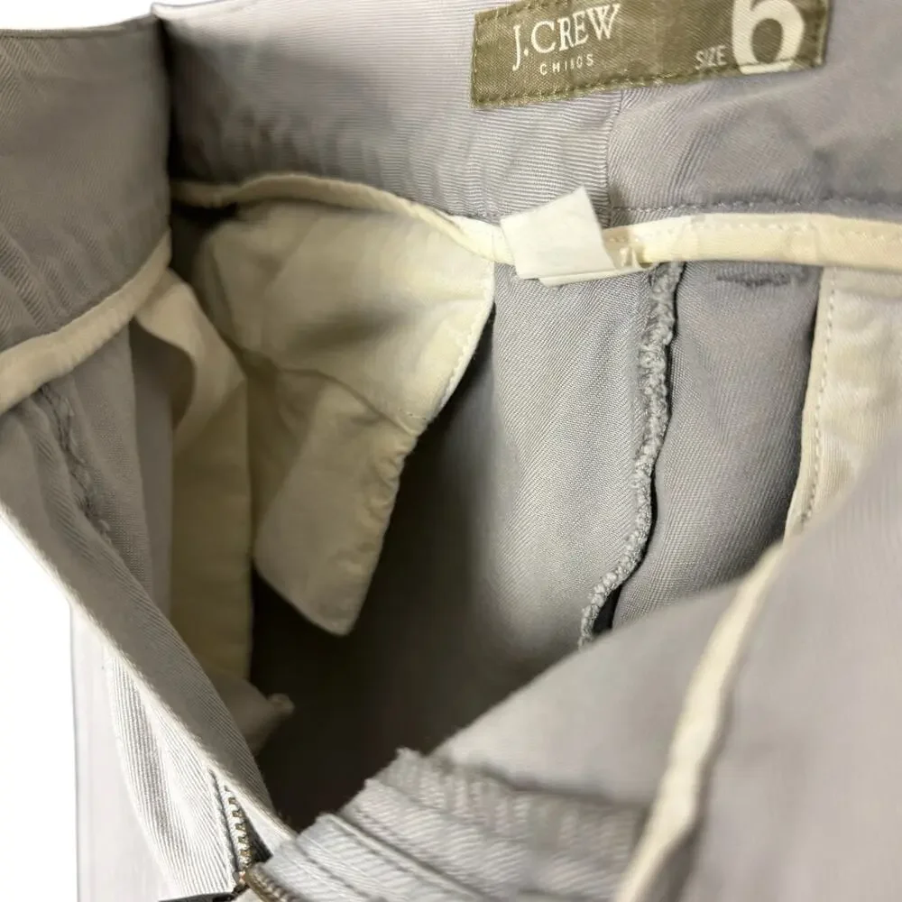 J Crew Stretch Flare Pants Light Gray 100% Cotton 31x30 Women's Size 8 Work